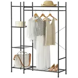 [en.casa] Garderobenständer Schwarz Metall, 110x150x40 cm, Garderobe, Garderobenständer
