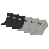 Puma Unisex Sneaker Socken knöchelhoch für Damen Herren 6er Pack, Farbe:666 - black/grey, Socken & Strümpfe:43-46 - 43-46