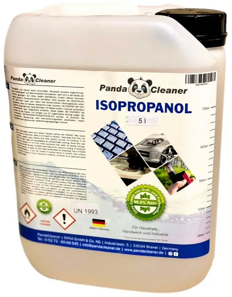 Preisvergleich Produktbild PandaCleaner Isopropanol - Isopropylalkohol - Für Haushalt, Handwerk & Industrie Reinigungsalkohol (1-St. 5 Liter Kanister Rückstandslose Reinigung) weiß