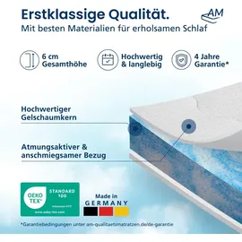 AM Qualitätsmatratzen Premium Split Gel Topper 180 x 200 cm weiß