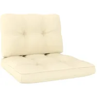 vidaXL 3-tlg. Garten-Lounge-Set mit Kissen Kiefernholz Imprägniert - Beige