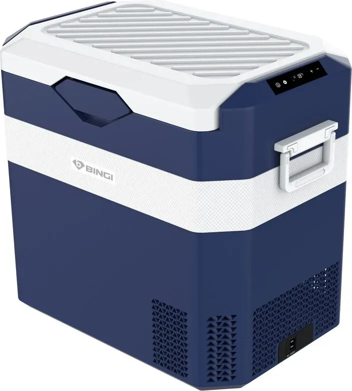 BINGI Kompressor Kühlbox 38L Tragbarer Auto-Kühlschrank 12/24V DC und 230V AC Mini Gefrierschrank für Auto, LKW, Camping, Wohnmobil und Zuhause (15°C bis -18°C)