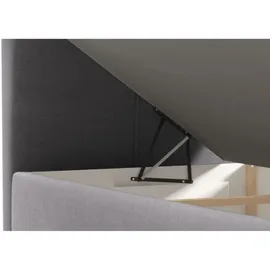 beautysofa Modern Boxspringbett HELEN MINI - Bett mit Federkernmatratze Polsterbett 100x200cm mit Topper Einzelbett - Grau (soro90) - Grau