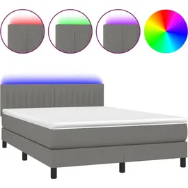 vidaXL Boxspringbett 140 x 200 cm Dunkelgrau