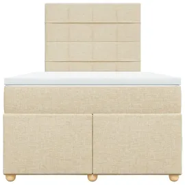 vidaXL Boxspringbett mit Matratze Creme 120x200 cm Stoff
