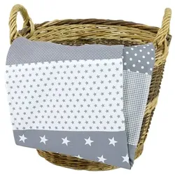 ULLENBOOM Babydecke & Kuscheldecke 70X100 cm Graue Sterne, 70x100 cm