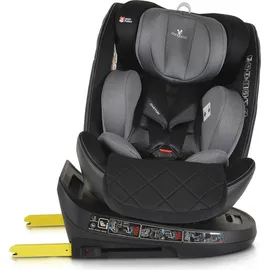 Cangaroo Kindersitz i-Size Castor (40-150cm) Gruppe 0/1/2/3 Isofix, Kopfschutz grau - Grau/Schwarz
