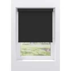Rollo MY HOME "Mia ECO", schwarz (schwarz, schwarz, weiß), B:40cm H:190cm, Polyethylen, Rollos, aus recycelten PET-Flaschen, Klemmfix oder Schraubmontage