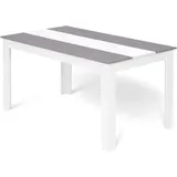 Rechteckiger Esstisch GEORGIA für 8 Personen in Weiß und Betoneffekt 160 x 90 cm