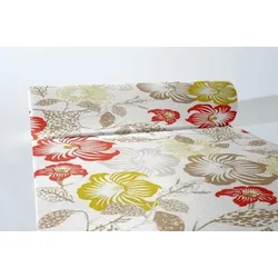 MANK Tischläufer Airlaid Mara, 40 cm x 24 m , 1 Stück - Tischtuch Blüten Blumen Lilien