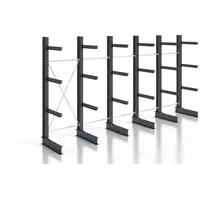 Stier Kragarmregal schraubbar einseitig 5 Felder mit 3 Ebenen