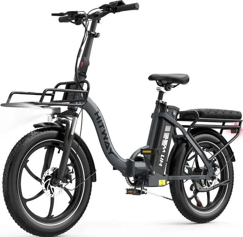 HITWAY BK6SL1 E-Bike mit 36 V 15,6 Ah, 250 W Motor, 20 Zoll, Reichweite 70-150 km, 7-Gang, Grau