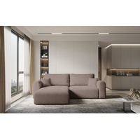 Fun Möbel Ecksofa Sofa FLAVIO mit Schlaffunktion Stoff, Abriamo Altrosa Ottomane Links