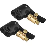 Messing Autoventil Adapter 2 Stück Autoventil Hebelstecker Reifenluftfutter Luftpumpen Amerikanisches und Französisches Ventil Adapter Ventil Anschluss Adapter für Auto LKW Motorrad Reifenfüller