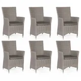 SonnenPartner - 6x Garten-Sessel Ikarus Aluminium/Polyrattan stone-grey Gartenstuhl