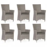 SonnenPartner - 6x Garten-Sessel Ikarus Aluminium/Polyrattan stone-grey Gartenstuhl