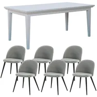 VCM ebuy24 Venedig Essgruppe Tisch Weiß mit 2 Stk
