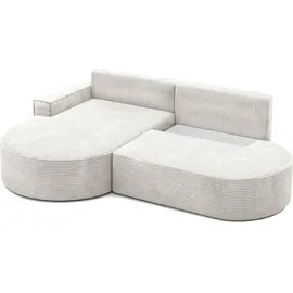 kaiser möbel Ecksofa mit Schlaffunktion und Bettkasten Modena Runden stoff Poso Beige Links - Beige