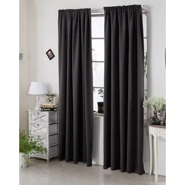 Woltu Thermovorhang, Verdunklungsvorhang für Schiene, 250g/m2 Schwere Wärmeisolierende, 135 x 225 cm, Anthrazit