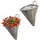 Spetebo Rattan Wand Blumenampel konisch 25 x 32 cm Kaffeebraun