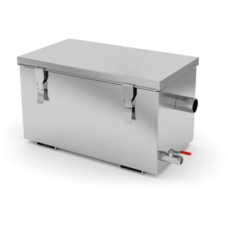 HENDI Fettabscheider, Ölabscheider, Öl-Separator, Fettfilter, Öl-Wasserabscheider, 30L, 650x346x(H)308mm, Edelstahl