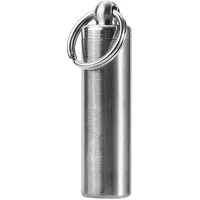 Asixx Mini-Kapsel/Pillendose, Wasserdichte Pillenbox aus Edelstahl Tablettenbox zur Aufbewahrung von Kleinteilen mit Schlüsselanhänger