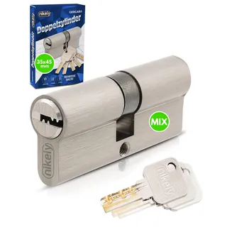 GERCAR Pro Schließanlage DIY MIX Profilzylinder 35/45 Schließzylinder gleichschließend nach wunsch kombinierbar - Zylinderschloss 80 mm A:35 B:45 - selbst zusammenstellen mit einem Schlüssel