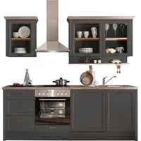 kochstation Küchenzeile Jasmin 230 cm schwarz