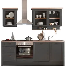 kochstation Küchenzeile Jasmin 230 cm schwarz