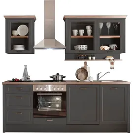 kochstation Küchenzeile Jasmin 230 cm schwarz