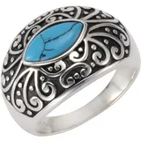 ZEEme Gemstones Ring Silber 925 oxidiert mit Türkis 5x10mm