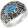 ZEEme Gemstones Ring Silber 925 oxidiert mit Türkis 5x10mm