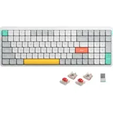 nuphy Air96 V2 Mechanische Tastatur Kabellos mit niedrigem Profil,100 Tasten RGB Hot-Swap Tastatur unterstützt 2.4GHz Wireless/Bluetooth/USB-C für PC/Laptop/Windows/Mac-White Gateron Red Switch