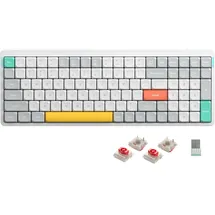 nuphy Air96 V2 Mechanische Tastatur Kabellos mit niedrigem Profil,100 Tasten RGB Hot-Swap Tastatur unterstützt 2.4GHz Wireless/Bluetooth/USB-C für PC/Laptop/Windows/Mac-White Gateron Red Switch