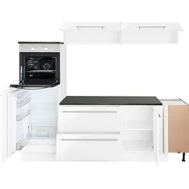 OPTIFIT Winkelküche L-Form 265 x 175 cm weiß hochglanz