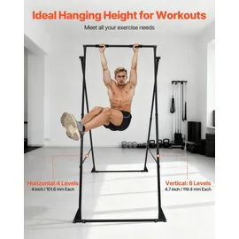 Vevor Yoga-Ständerrahmen Schaukelständer mit max. 200 kg Tragkraft & EVA-Schaum & 4-stufiger horizontaler & 6-stufiger vertikaler Einstellung, multifunktionales Hängemattengestell (nur Rahmen)