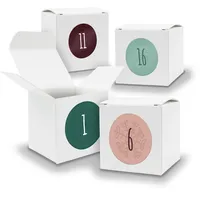 Adventskalender zum Füllen 24x Würfelbox 650mm WEISS inkl Stickerbogen V04 Z14