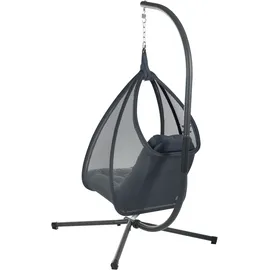 Beliani Hängesessel mit Gestell Avegno Stoff Dunkelgrau