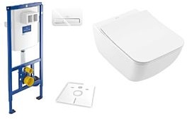 Villeroy & Boch Venticello & ViConnect Set spülrandlos, weiß Ceramicplus, mit WC-Sitz
