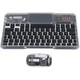 ASHATA Kabellose Tastatur Maus Kombination, Transparentes Tastatur- und Maus Set, 7 Farben Nachtlicht beleuchtete Tastatur 78 Tastatur Standard, für Android