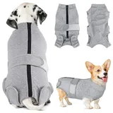 SlowTon Hundebody nach Op, weicher atmungsaktiver Leckschutz Anti-Wundlecken Erholungsanzug mit Reißverschluss, E-Halsband Alternative Einteiler für Hundebody nach Kastration Rüden Hündin