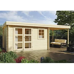 Gartenhaus KIEHN-HOLZ "Eibsee", beige (naturbelassen), Fußboden im Gartenhaus, Holz, Gartenhäuser, aus naturbelassenem Fichtenholz