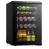 Klarstein Bevora Getränkekühlschrank 62 L – Getränkekühler mit Glastür, Touch-Bedienung, LED-Beleuchtung, einstellbare Temperatur 1–12 °C, 2 Regalböden