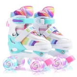 Rollschuhe Kinder Rollschuhe Verstellbar Rollschuhe Damen komfortabl LED Roll...