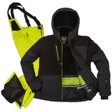 Killtec Skianzug Jungen Skijacke + Skihose (anthrazit/ limette, Gr. 128), verschweißte Nähte schwarz 128 (8J)