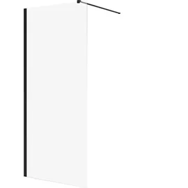 bad land SET Walk-In Dusche KETIL Schwarz 140x195 Transparentes Glas + Glaswischer