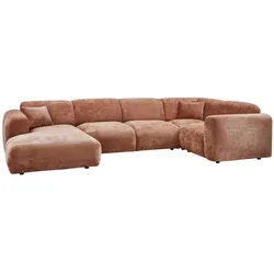 Ecksofa Cloud aus Chenille-Stoff Rechts, Terra