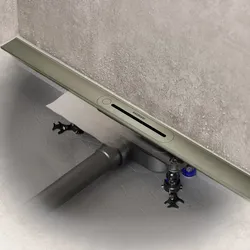 Kaldewei FLOW Duschrinnen-Set 90 cm Ablauf horizontal regular, Duschabläufe, champagner gebürstet