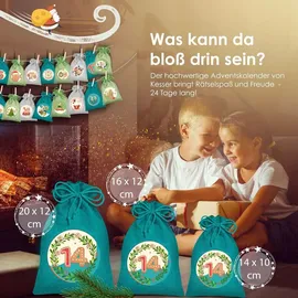 Kesser Adventskalender zum Befüllen 24 Jutebeutel 14 x 10 cm
