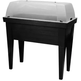 Jelenia Plast Hochbeet mit Haube 100 x 50 x 107 cm Schwarz